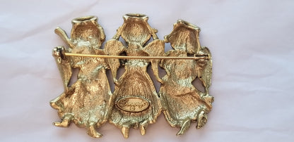 Vintage Danecraft Gold Tone Angel Brooch