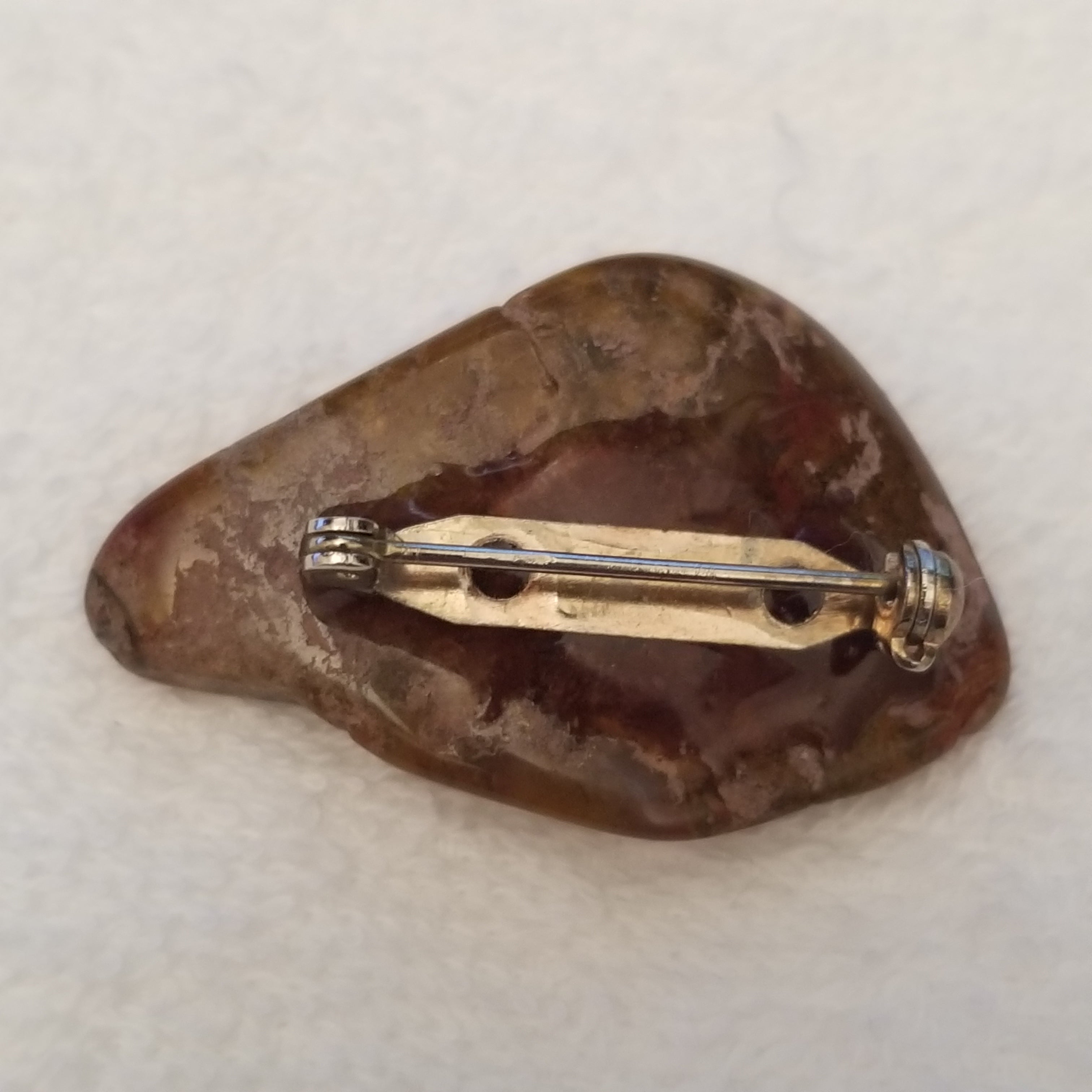 Brown Stone Brooch