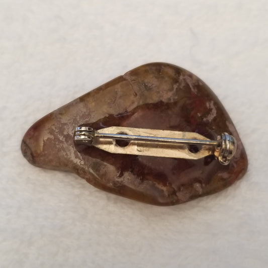 Brown Stone Brooch