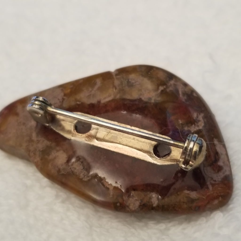Brown Stone Brooch