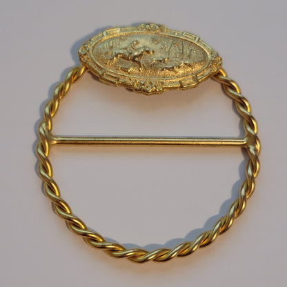 Gold Tone Scarf Shawl Buckle