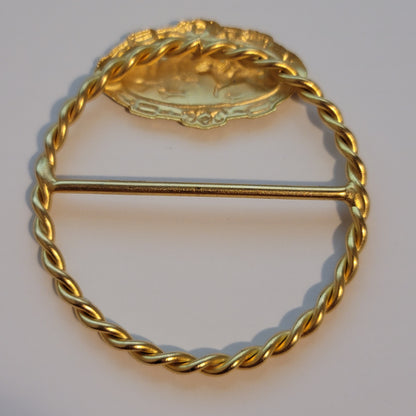 Gold Tone Scarf Shawl Buckle