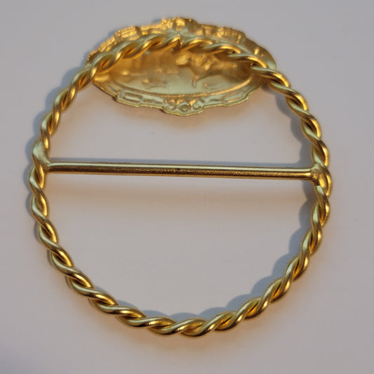 Gold Tone Scarf Shawl Buckle