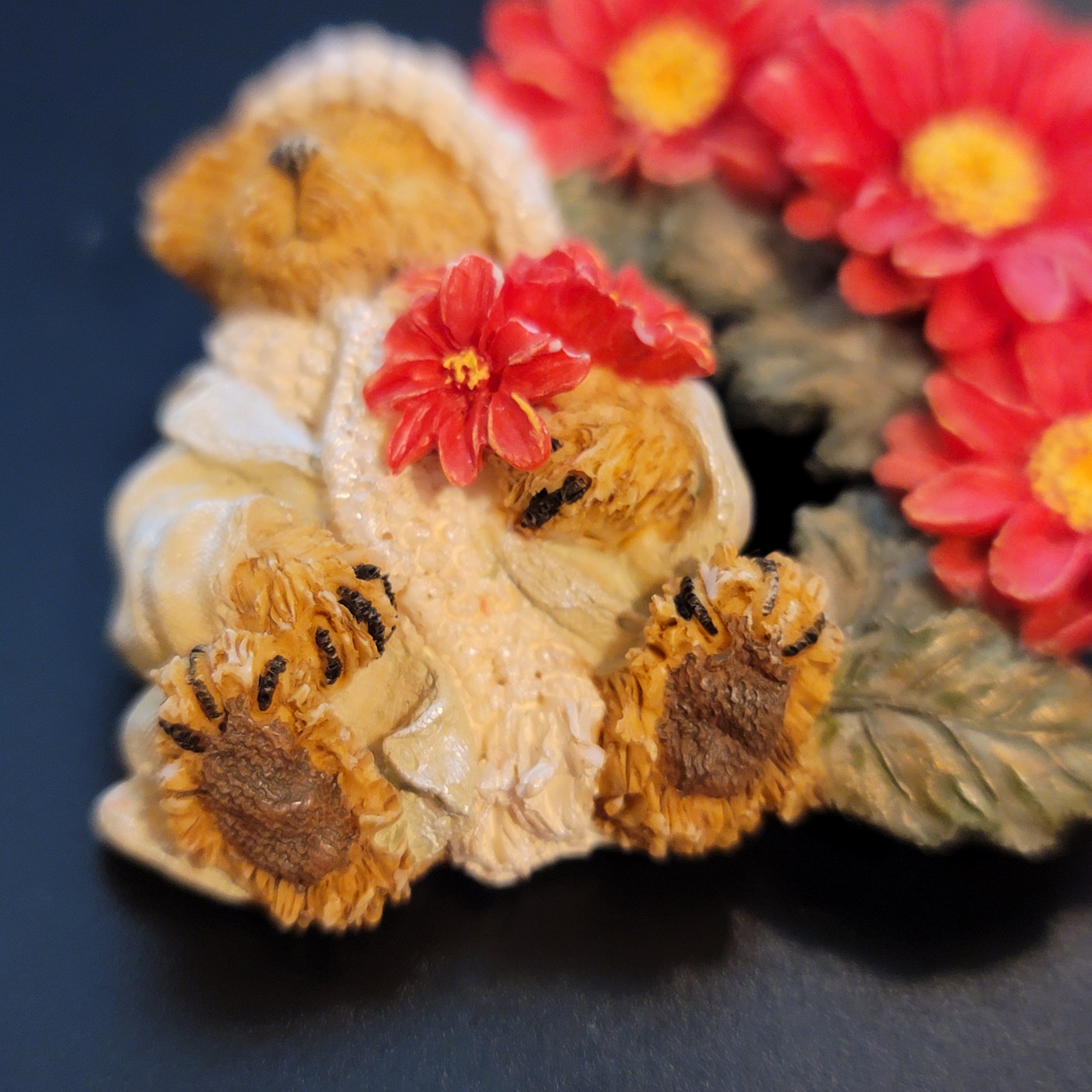 Vintage Bear Flower Brooch