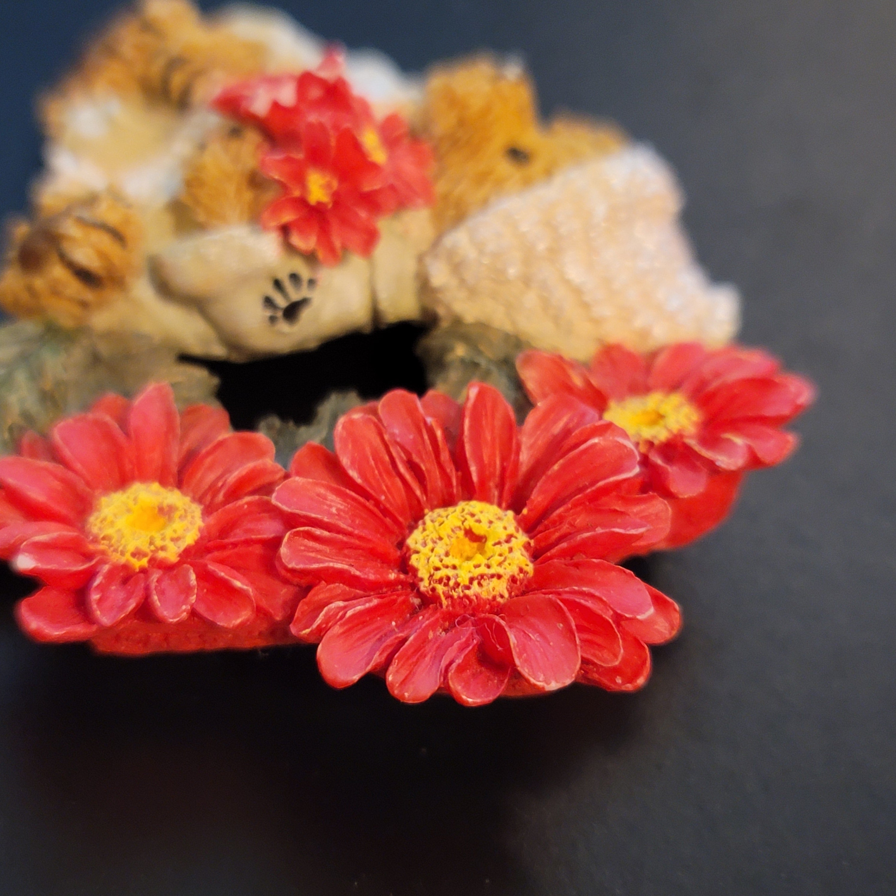 Vintage Bear Flower Brooch