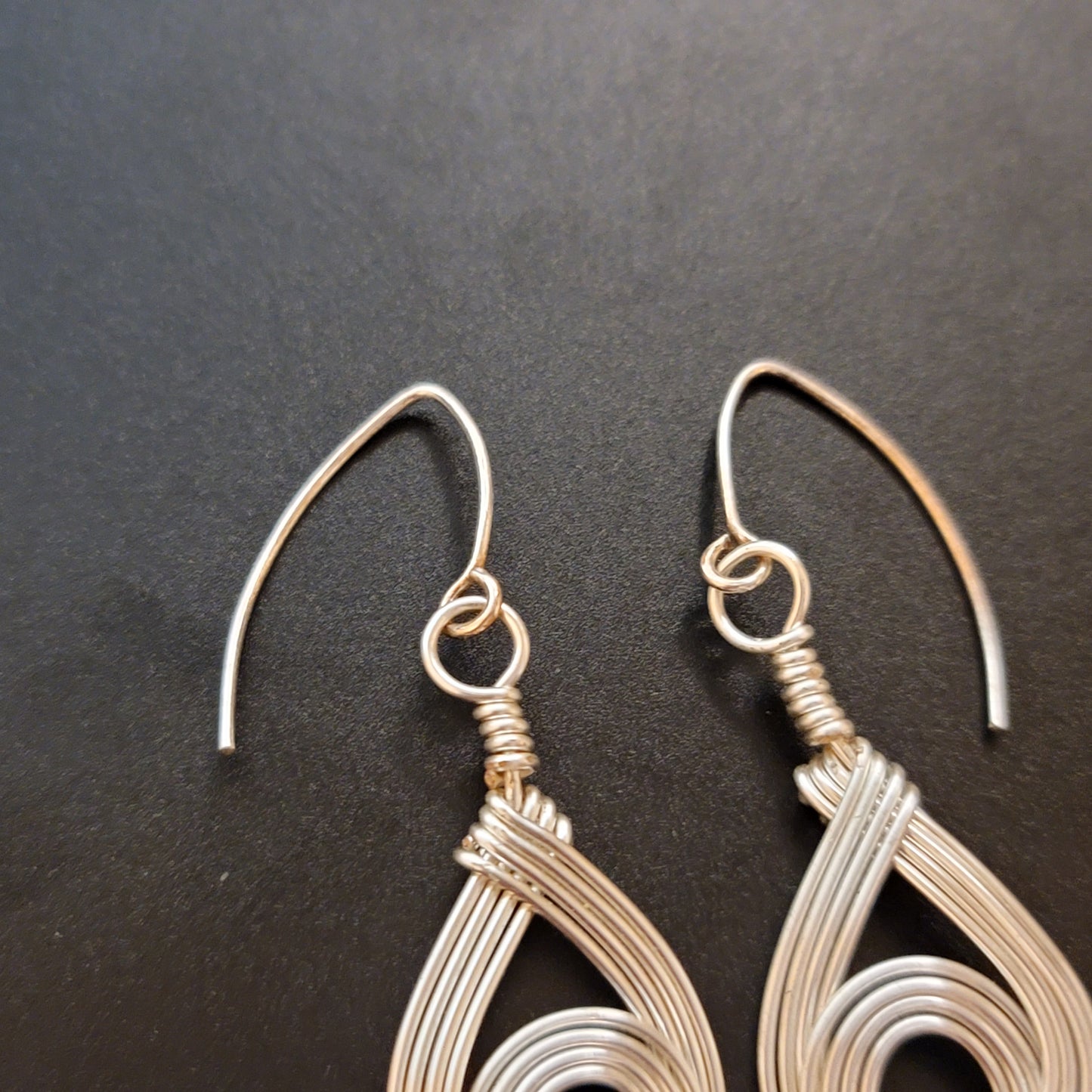 Handmade Silver Tone Wire Wrap Earrings