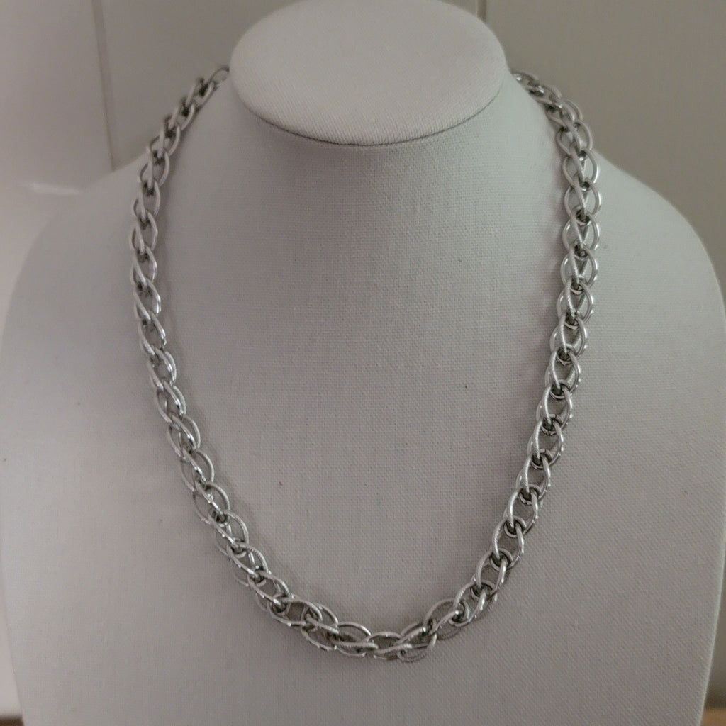 Vintage Monet Silver Tone Chain Necklace