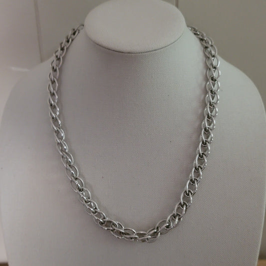 Vintage Monet Silver Tone Chain Necklace