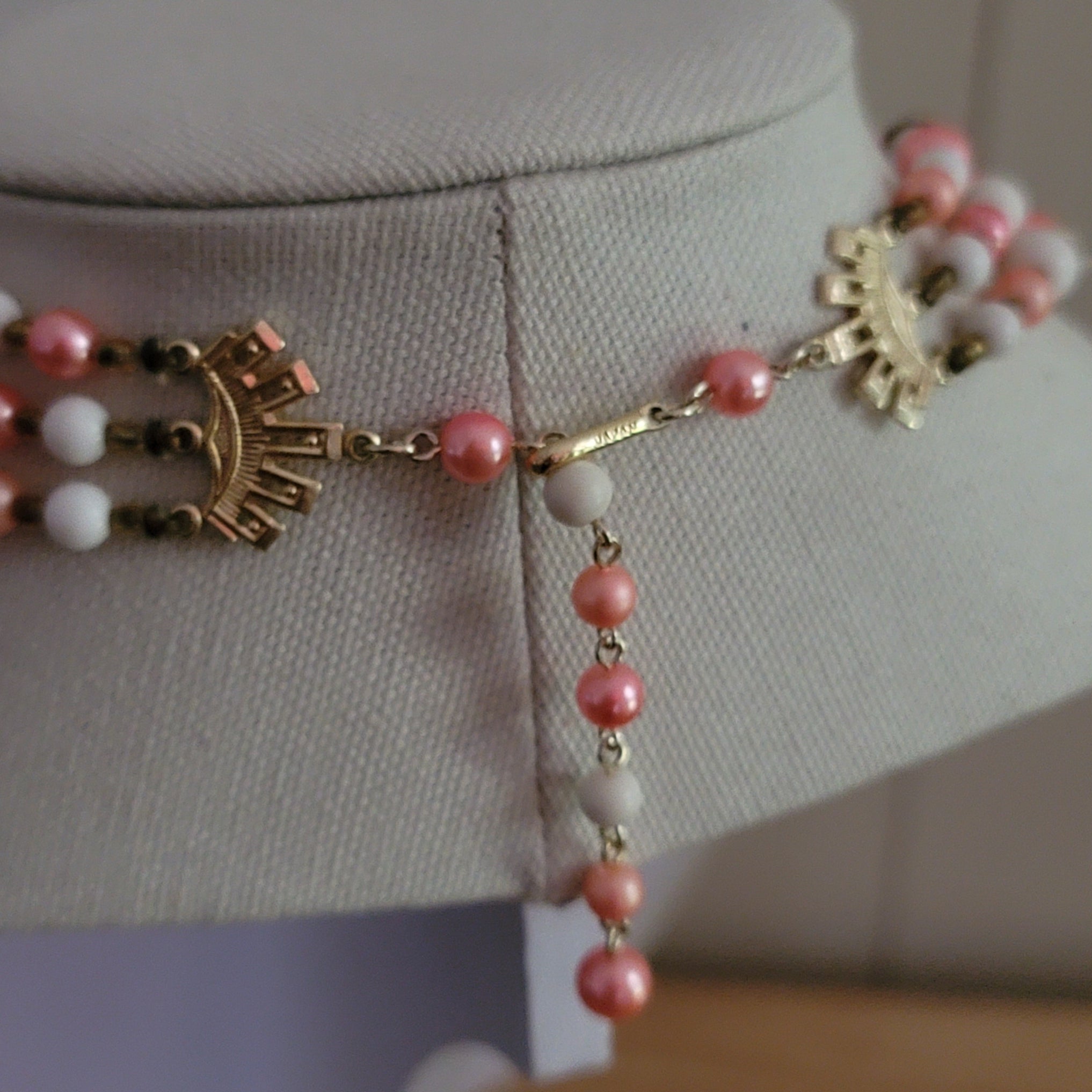 Vintage Multi-Strand Salmon Bead Necklace
