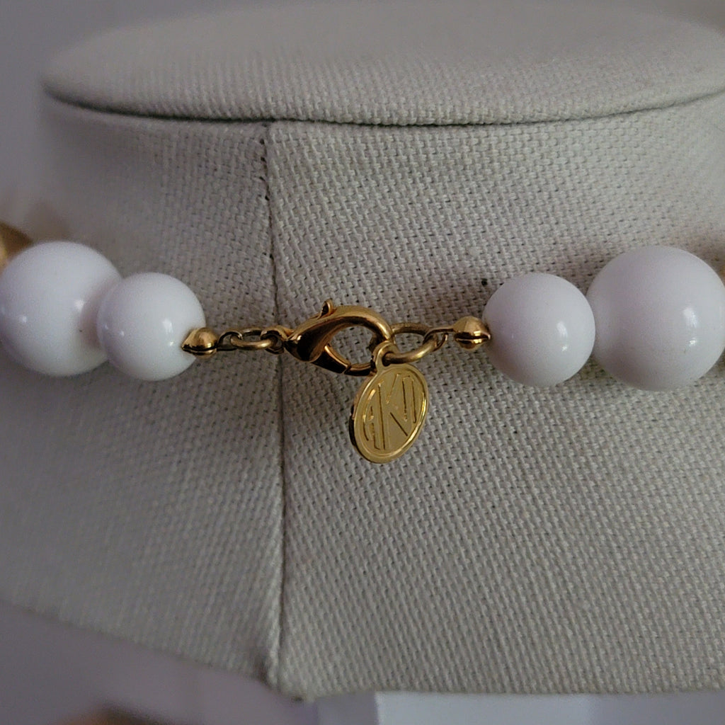 White and Gold Bead Necklace