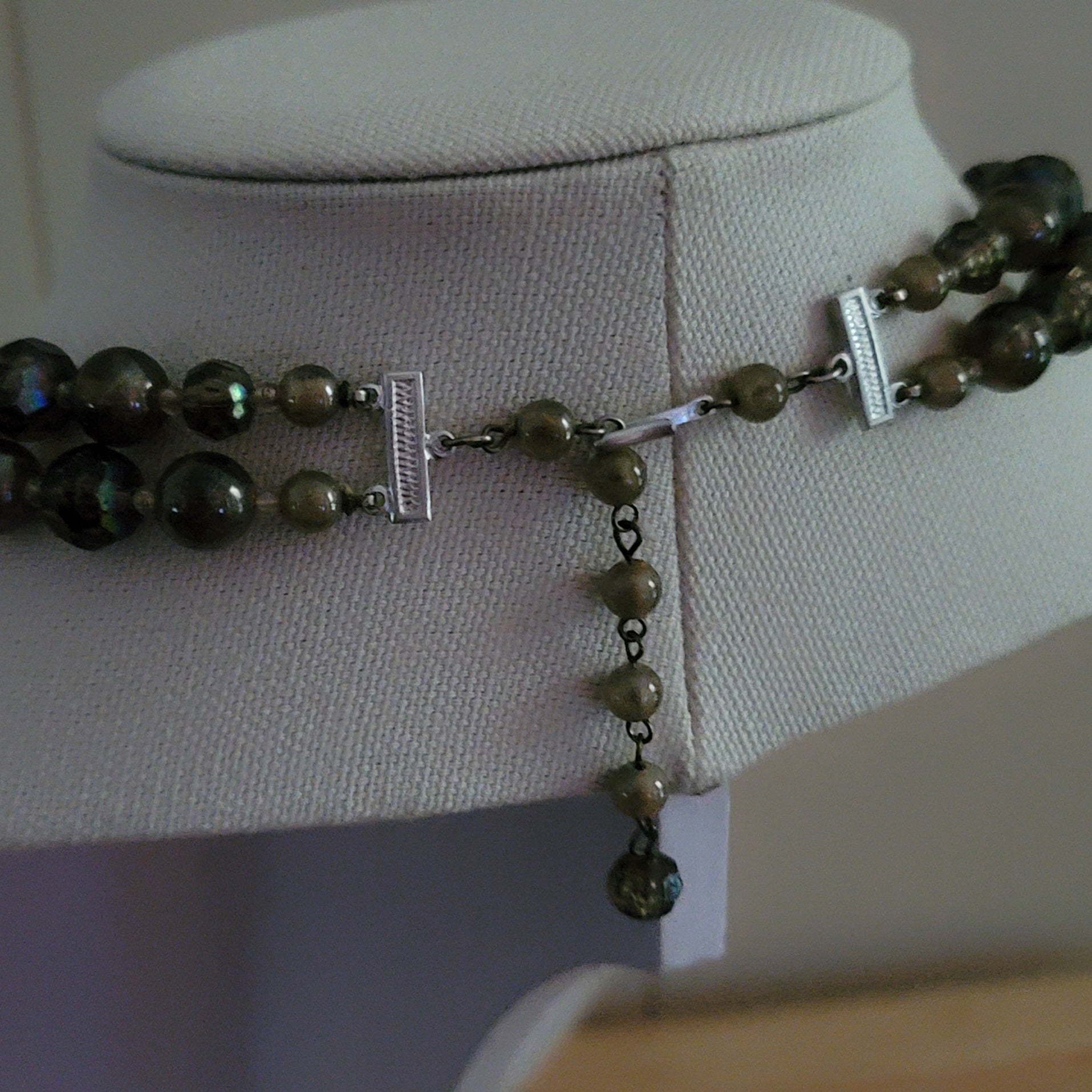 Vintage Gray Double Strand Necklace