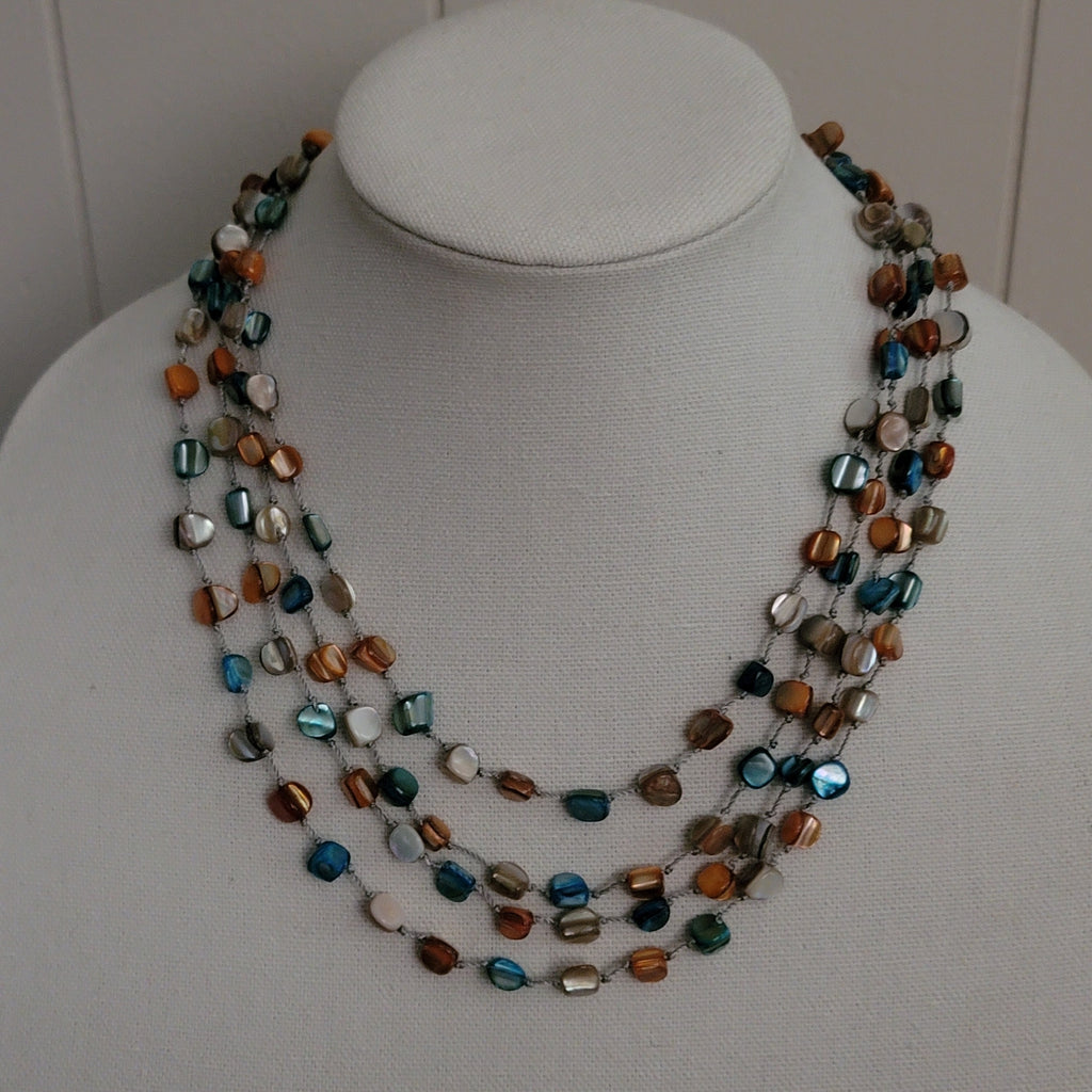 Multi-Strand Shell Layered Necklace