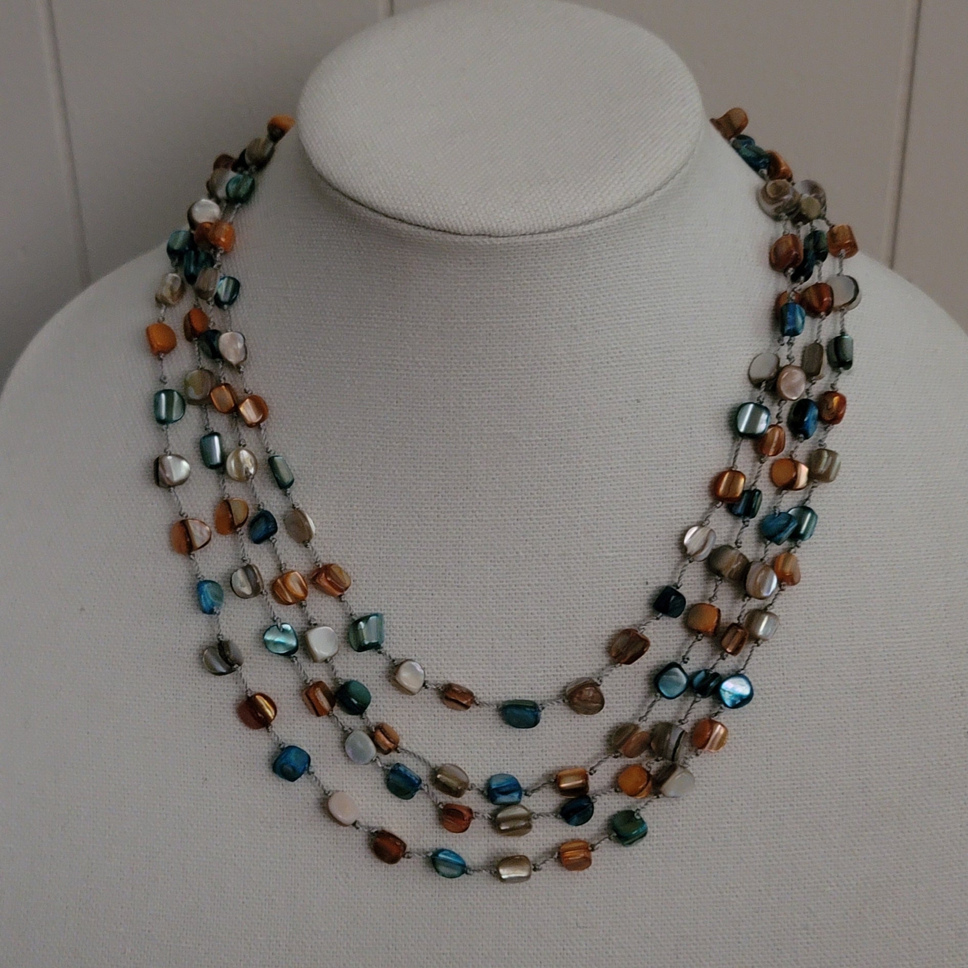 Multi-Strand Shell Layered Necklace