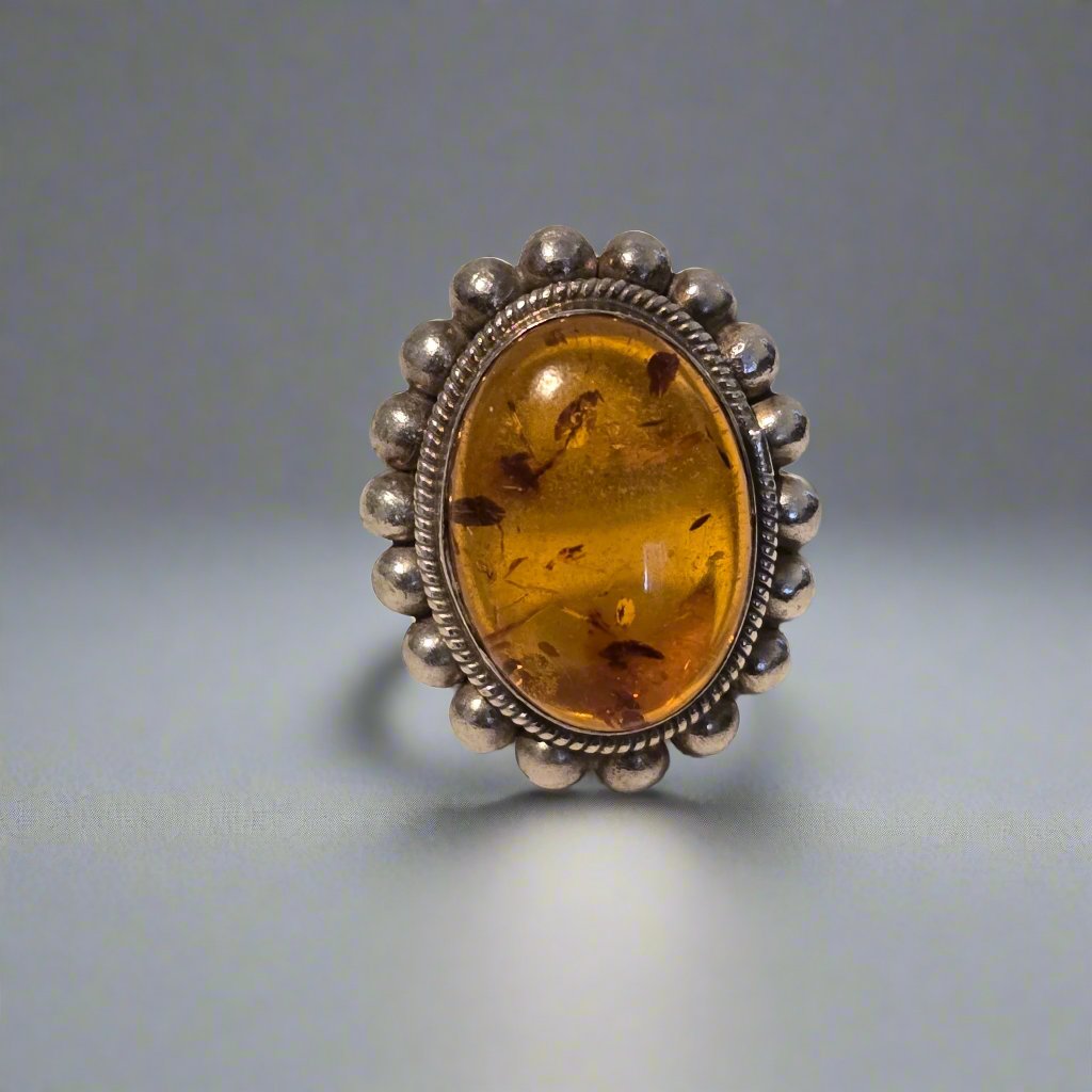 Vintage 925 Amber Ring