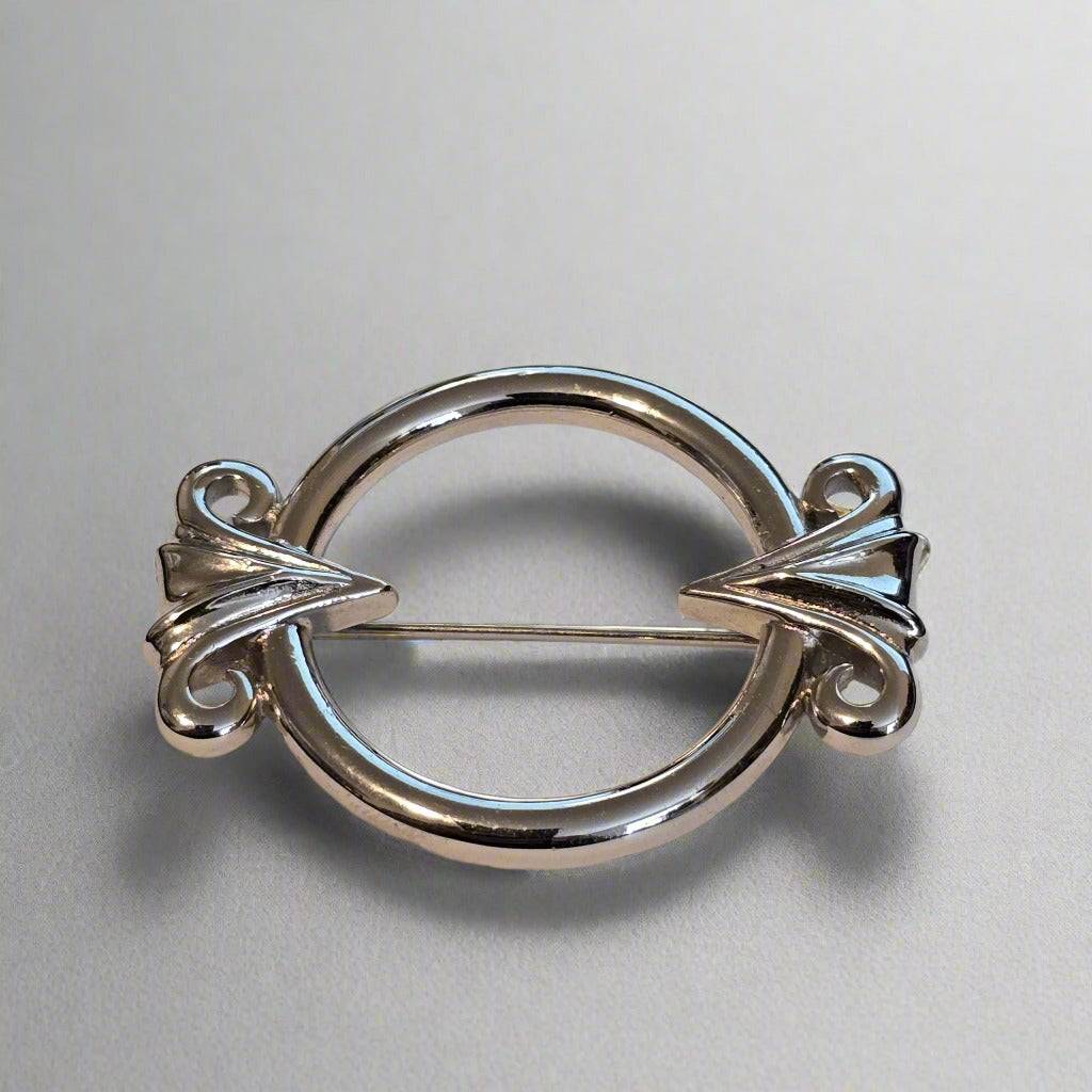 Silver Tone Monet Round Brooch