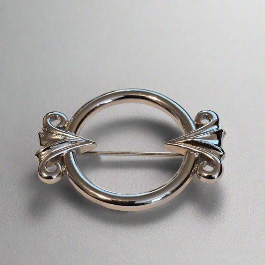 Silver Tone Monet Round Brooch