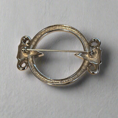 Silver Tone Monet Round Brooch