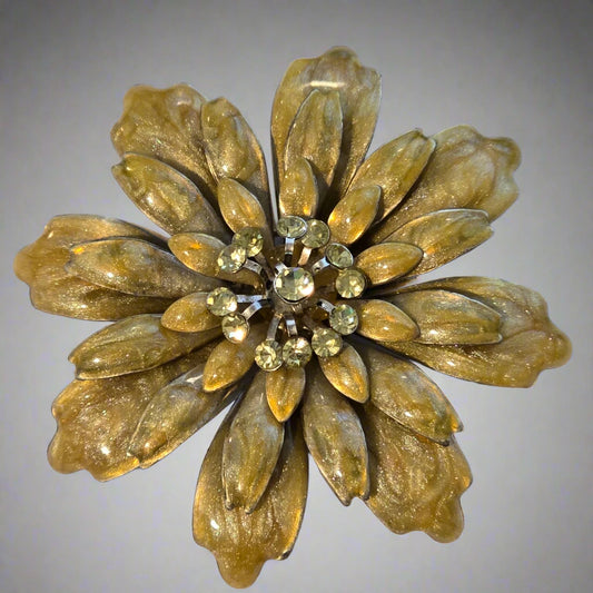 Yellow Flower Enamel Brooch