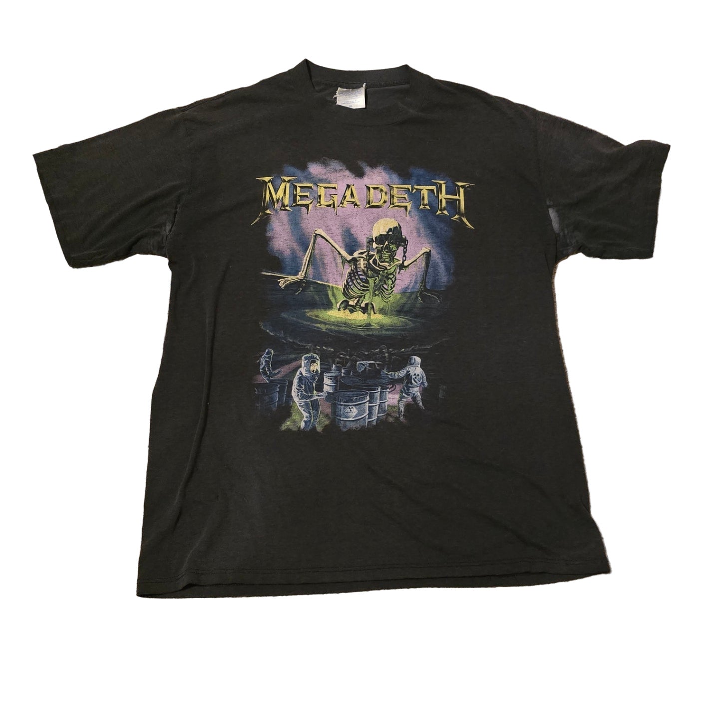 Vintage Megadeth “Contaminated” T-Shirt 1990s Metal Band Tee Black Double Sided