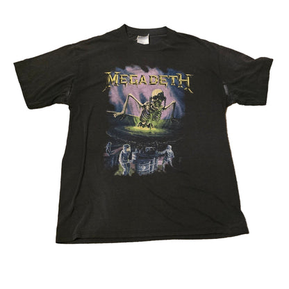 Vintage Megadeth “Contaminated” T-Shirt 1990s Metal Band Tee Black Double Sided