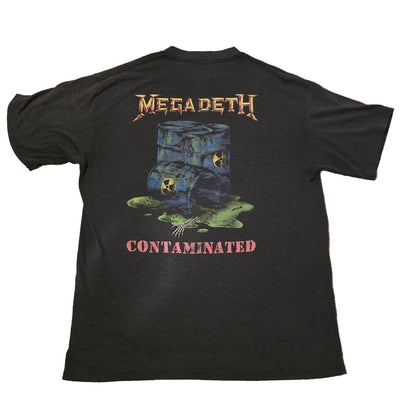Vintage Megadeth “Contaminated” T-Shirt 1990s Metal Band Tee Black Double Sided