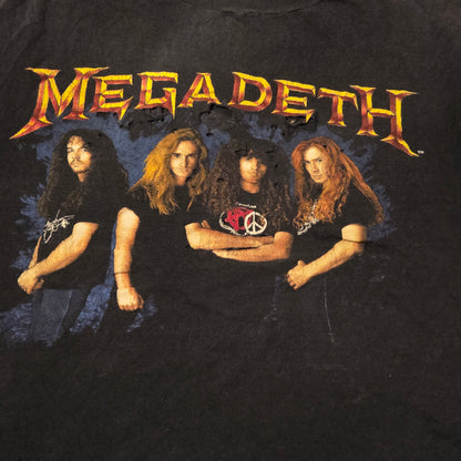 Vintage 1991 Megadeth Anarchy T-Shirt Brockum Group XL USA Distressed Cutoff