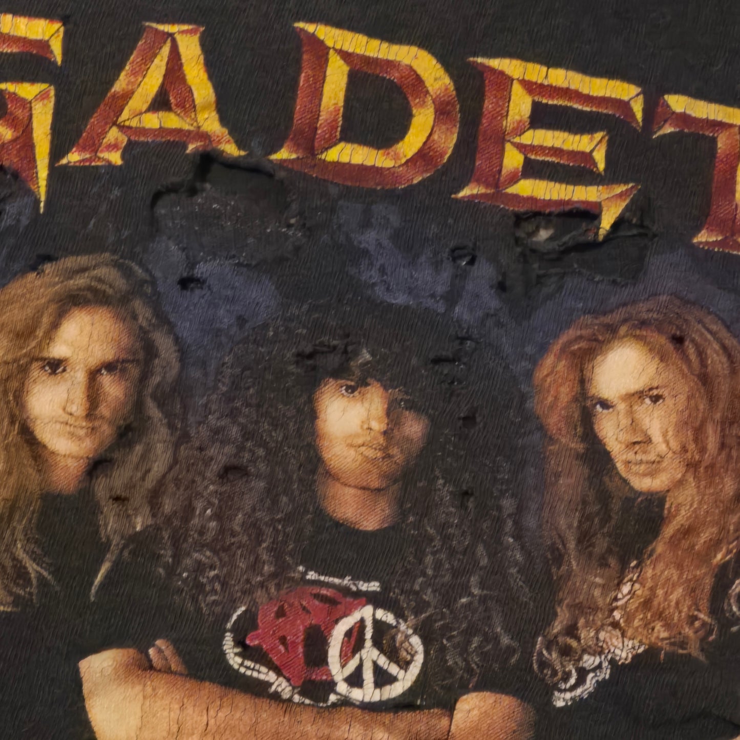 Vintage 1991 Megadeth Anarchy T-Shirt Brockum Group XL USA Distressed Cutoff