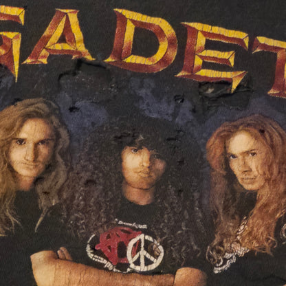 Vintage 1991 Megadeth Anarchy T-Shirt Brockum Group XL USA Distressed Cutoff