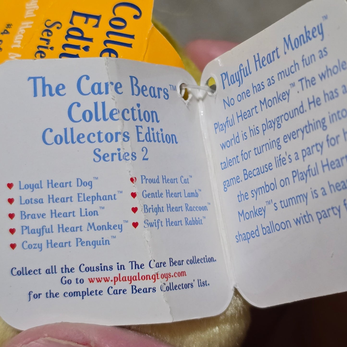 Care Bears Cousins Playful Heart Monkey Collector Edition Series 2 Plush Toy NWT