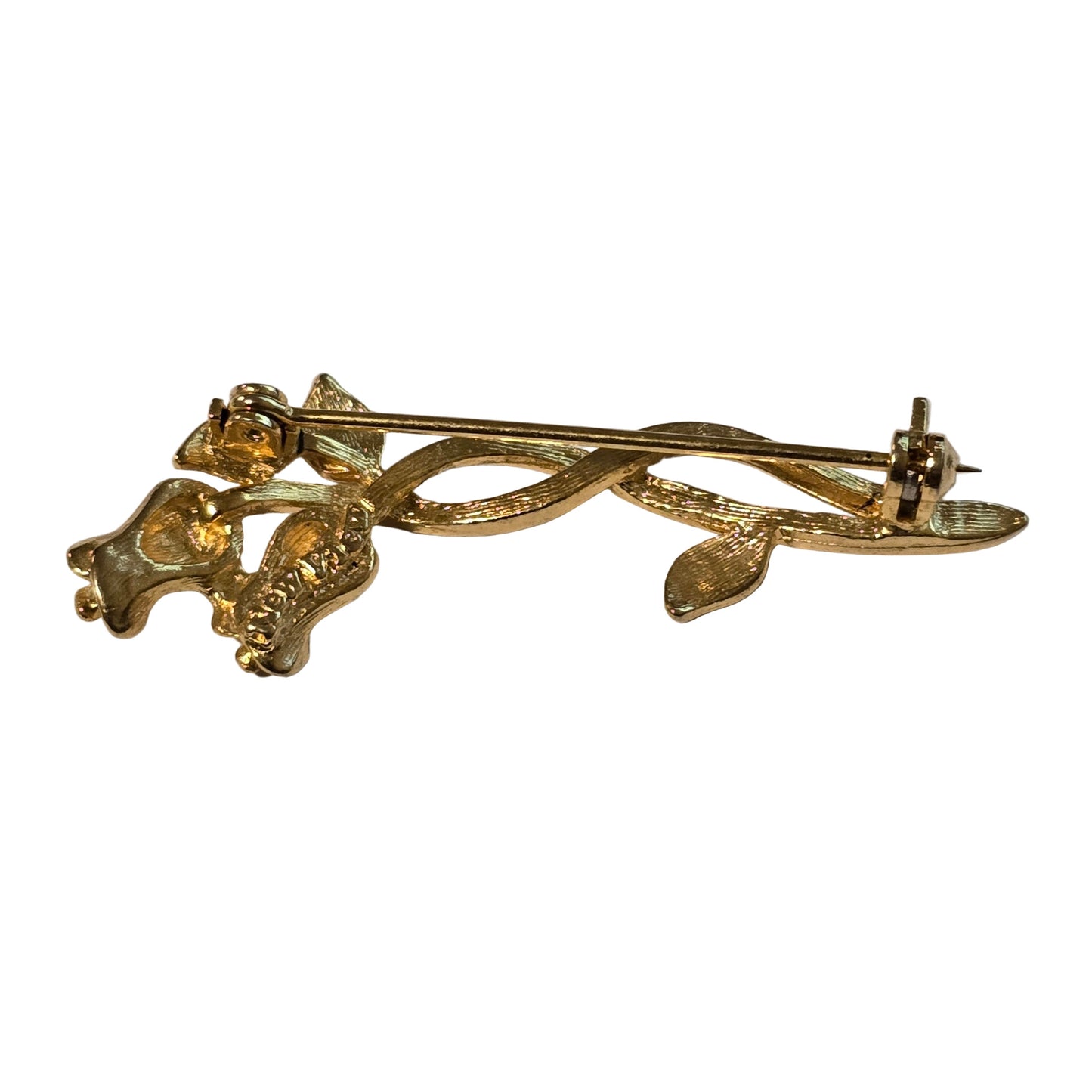Vintage New View Gold Tone Rose Brooch – Floral Pin Jewelry