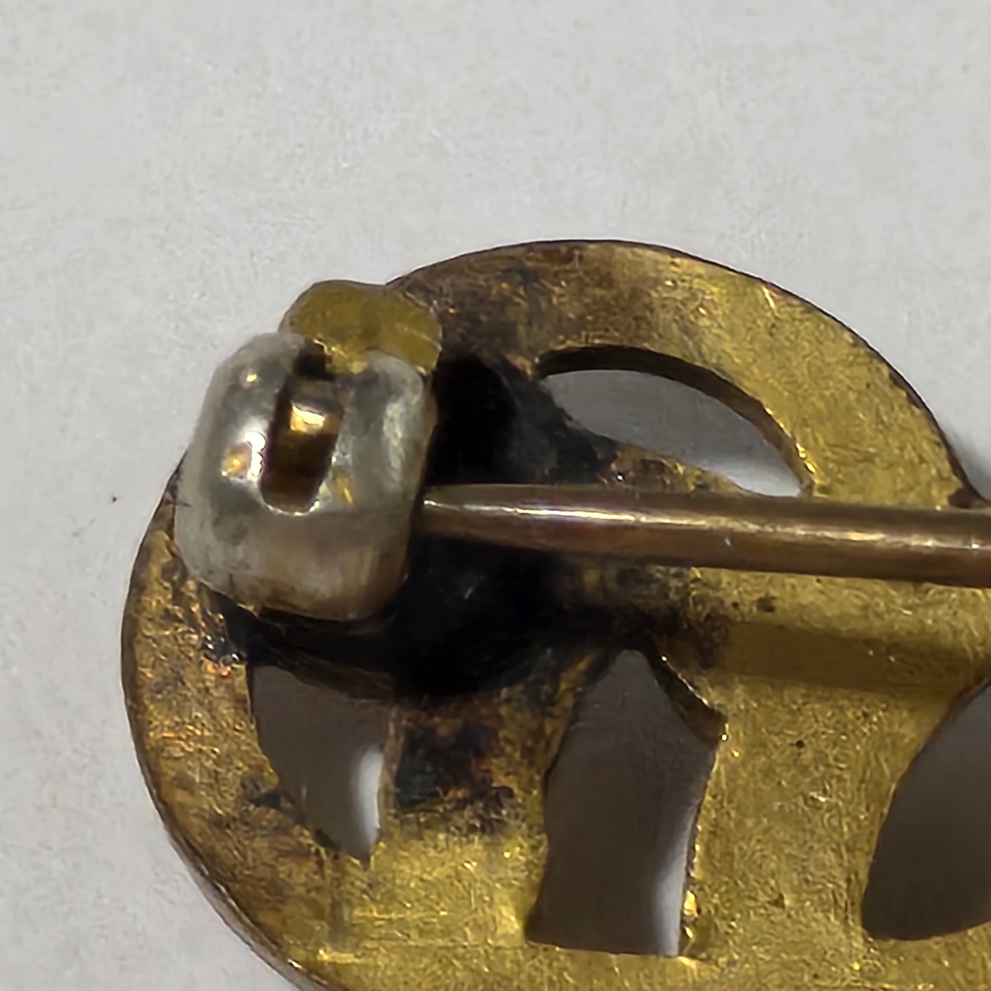 Antique Art Nouveau Gold Filled Brooch C-Clasp Scroll Pin Early 1900s