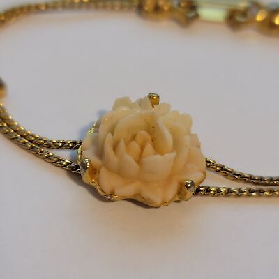 Vintage Goldette Rose Slider Bracelet