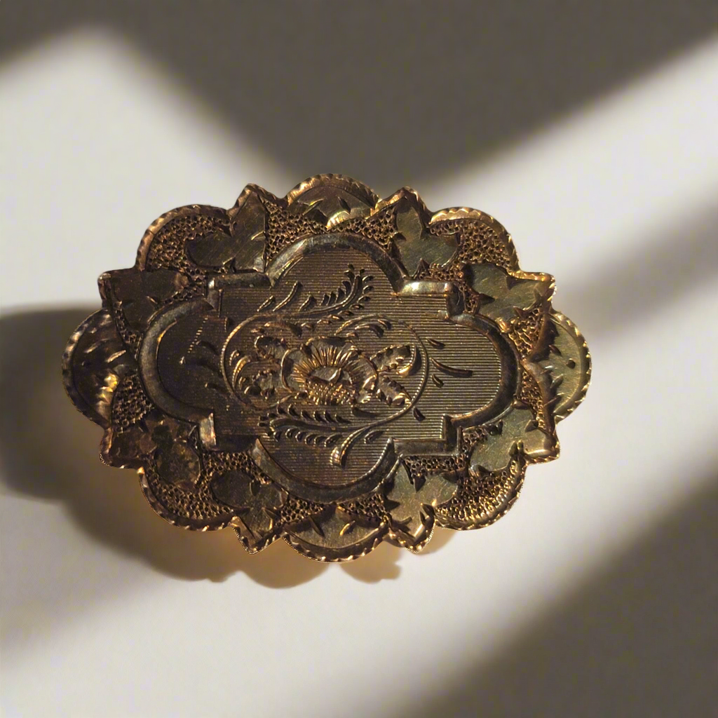 Vintage Victorian Silver Engraved Pendant Brooch