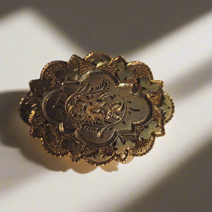 Vintage Victorian Silver Engraved Pendant Brooch