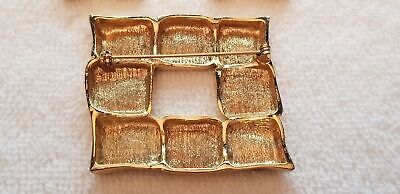 Vintage Enamel 3 Pcs Brooch and Earrings Set