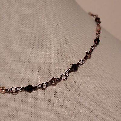 Handmade Crystal Bead Copper Chain Necklace