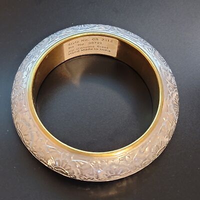 Silver Tone Brass Bangle Bracelet