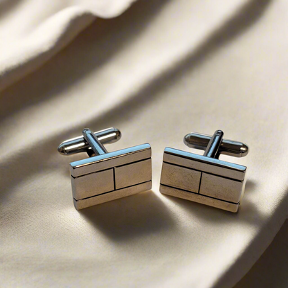 Silver Tone Rectangular Cufflinks