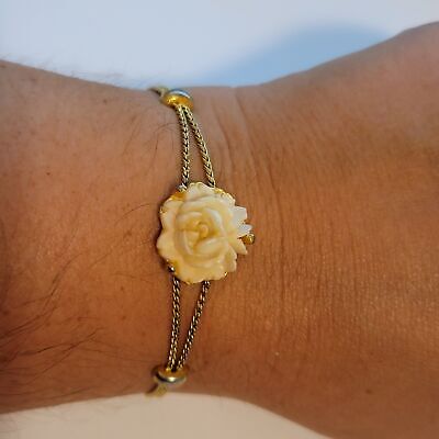 Vintage Goldette Rose Slider Bracelet