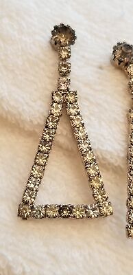 Silver Tone Rhinestone Earrings