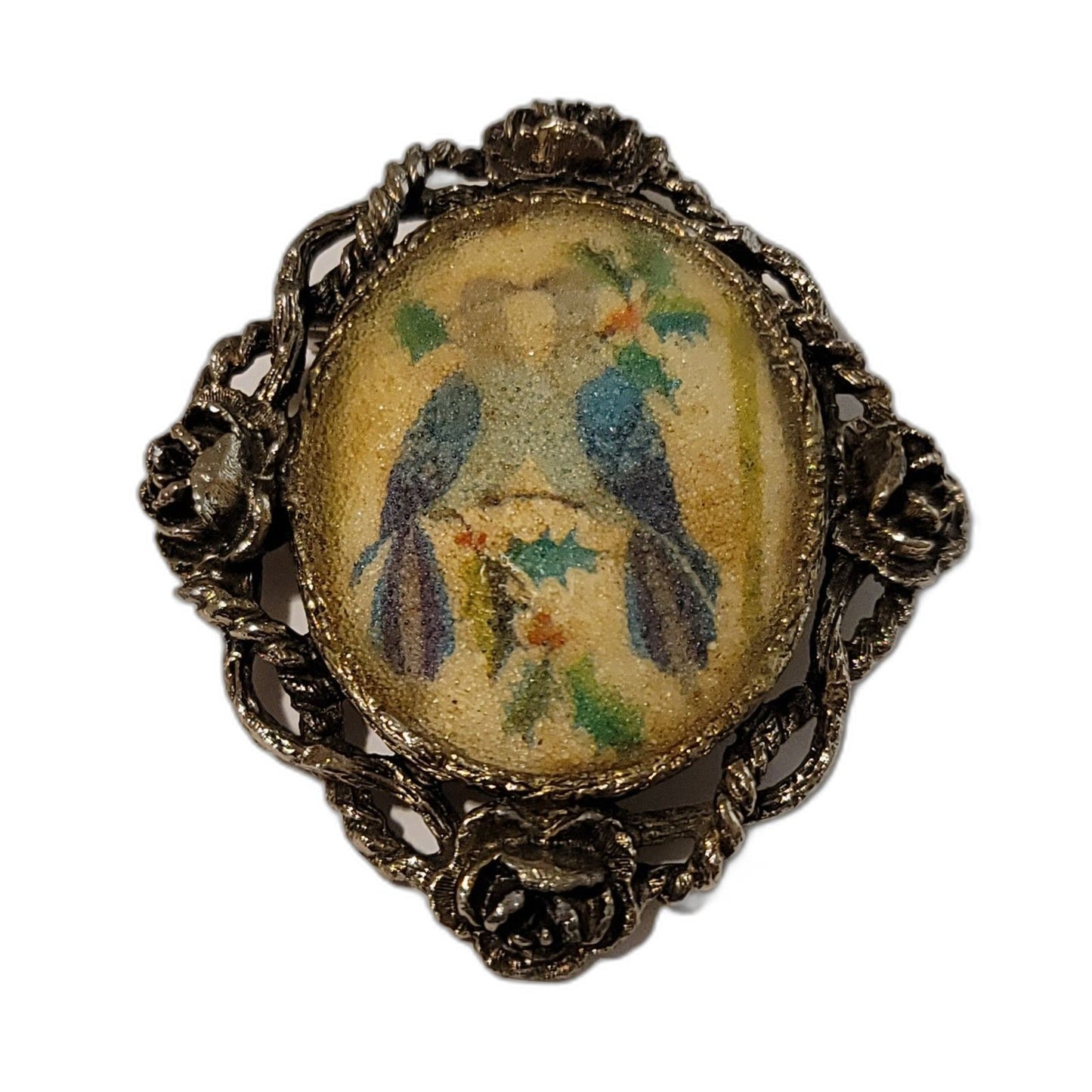 Vintage Cameo Sugar Coated Eggshell Brooch Pendant