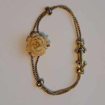 Vintage Goldette Rose Slider Bracelet
