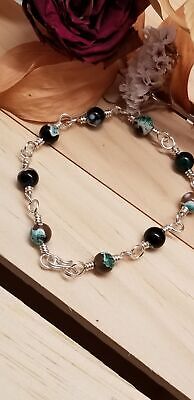 Handmade Wire Wrapped Agate Bead Bracelet