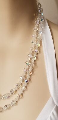 Vintage Aurora Borealis 2 Strand Necklace