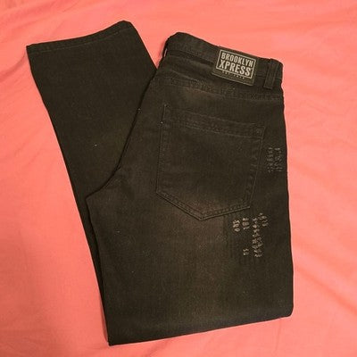 Men’s Black Distressed Jeans – Straight Leg Fit