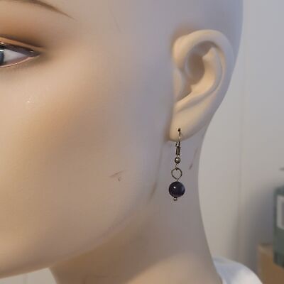 Handmade Minimalist Amethyst Dangle Earrings