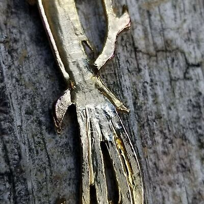 Gold Tone Enamel Rhinestone Bird Brooch