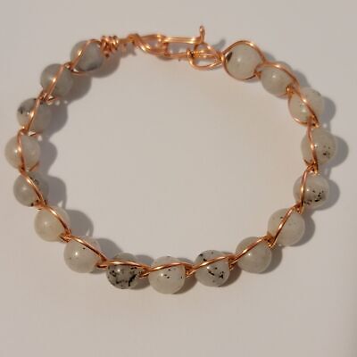 Copper Labradorite Wire Wrapped Bracelet