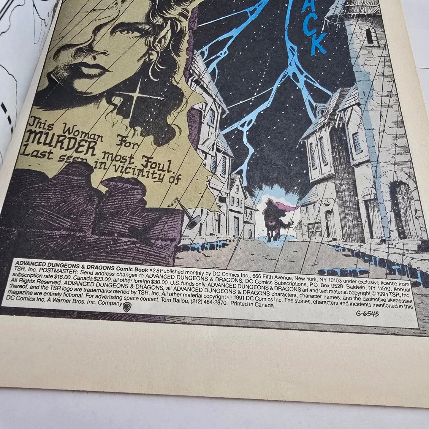 Advanced Dungeons & Dragons #28 DC Comic 1991 TSR D&D Fantasy