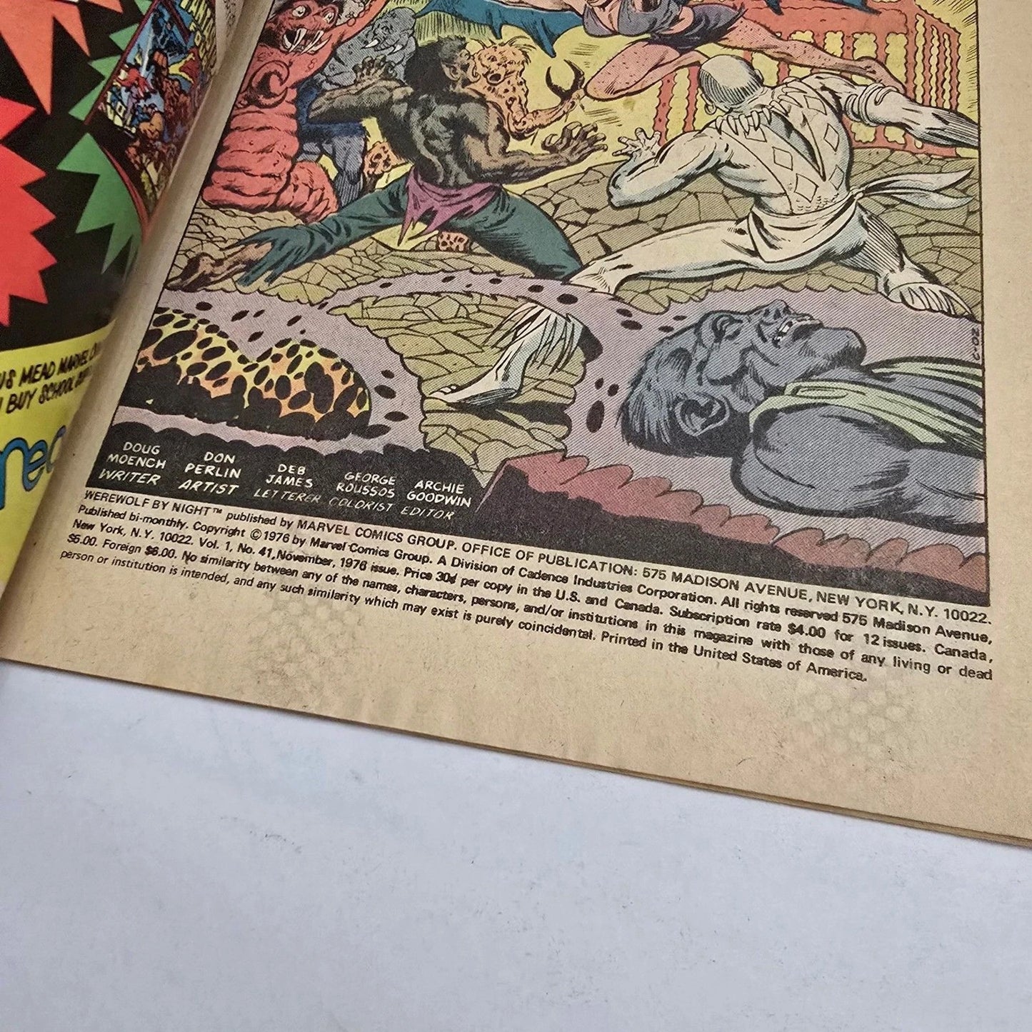 Werewolf By Night #41 Marvel Comic 1976 Bronze Age Horror